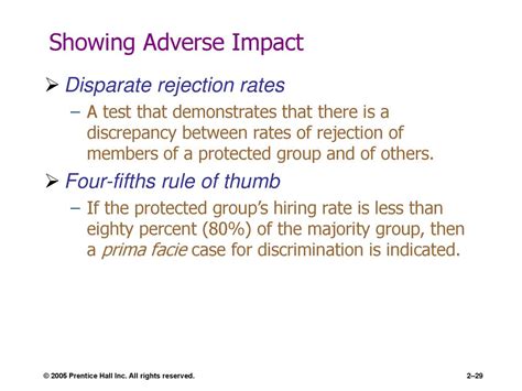 a test has adverse impact of it|adverse impact vs rejection.